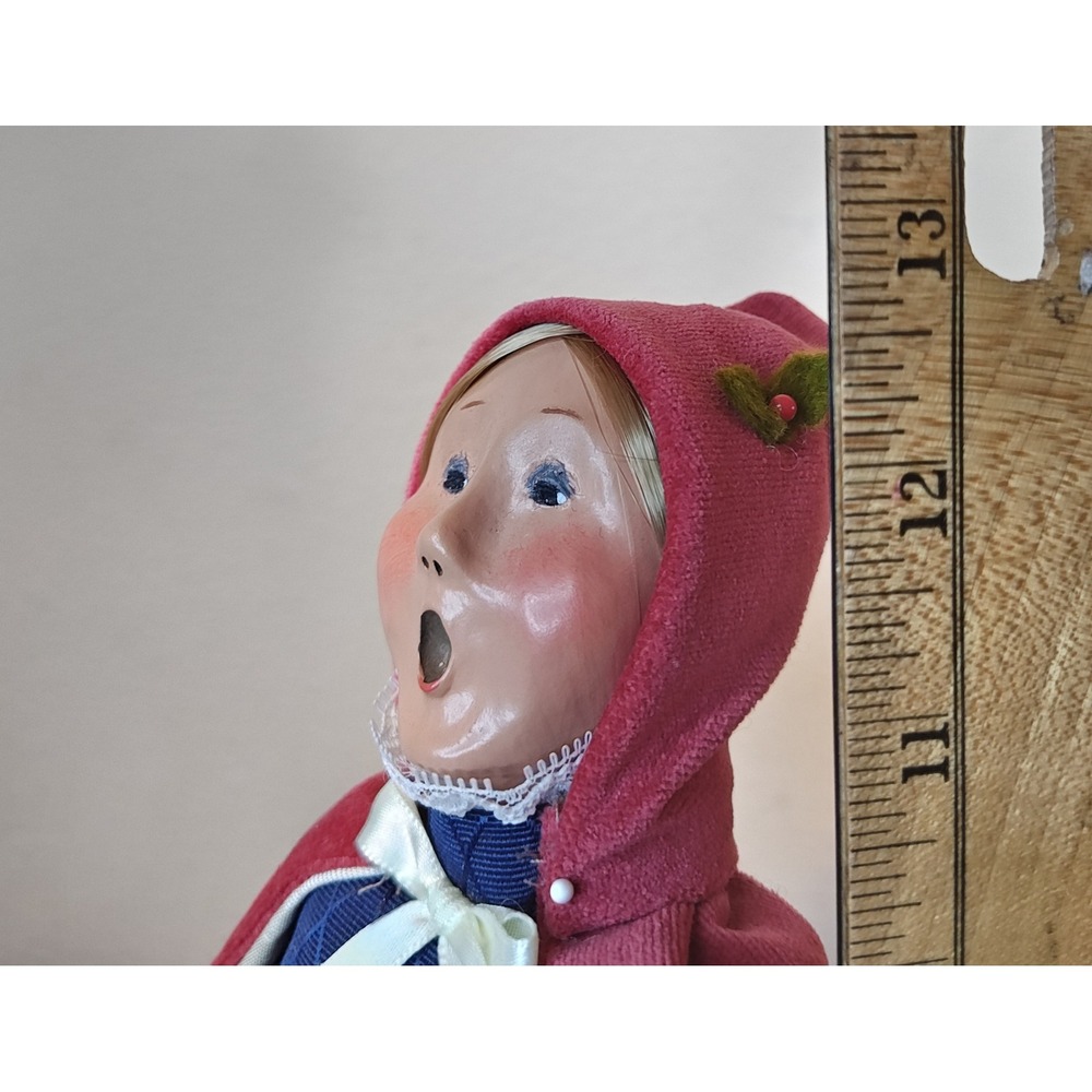 Byers Choice Victorian Shopper Caroler 03 Navy Blue Red Lace 13' LTE 32/100 - Picture 10 of 12